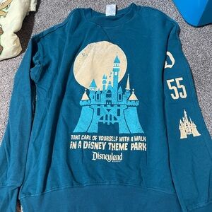 Disneyland Teal Sweatshirt with Castle Graphic